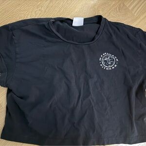 Gymshark Black Crew Fitness Tee with White Logo